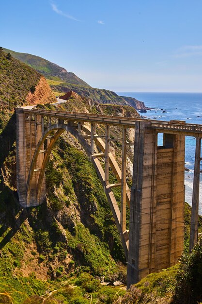 Highway bridge on west coast ocean