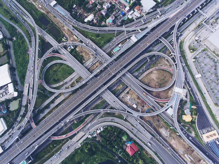 फोटो highway junction from aerial view