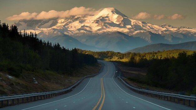 Photo highway leading towards mountain