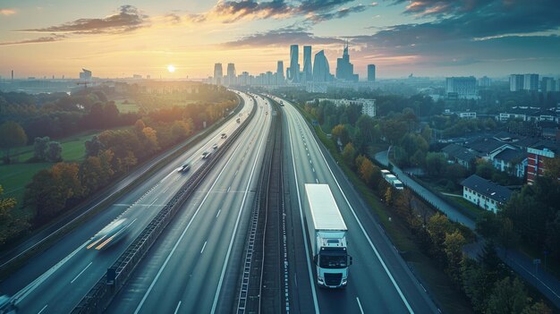 Photo highway road background town road