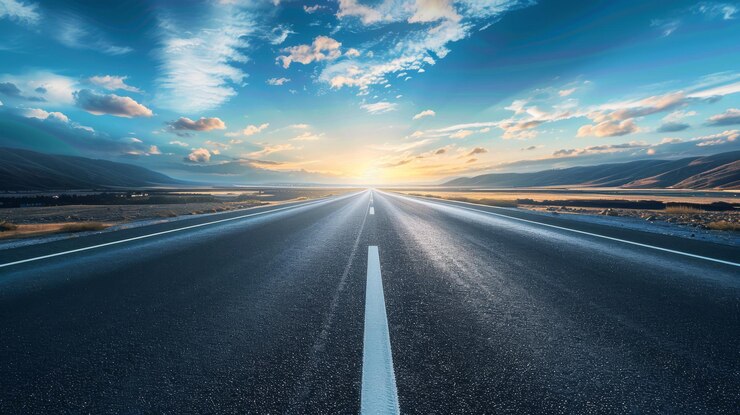 Photo highway road background town road