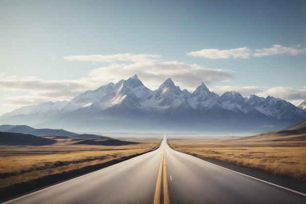 写真 高速道路と山の背景