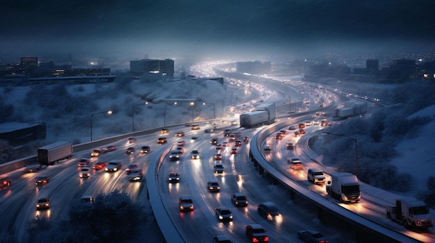 a highway in the snow