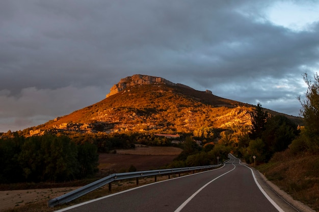 Highway through the interior of the cantabria