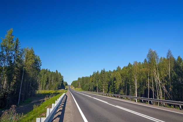 Highway with markings on the sky