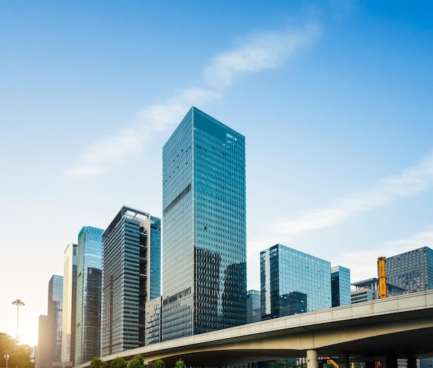 Highways and high-rise buildings, Fuzhou, Fujian Province, China.