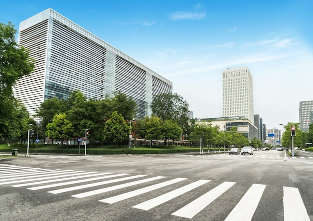 Highways and modern urban buildings in Chengdu, China