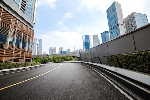 Highways and modern urban buildings in Chengdu, China