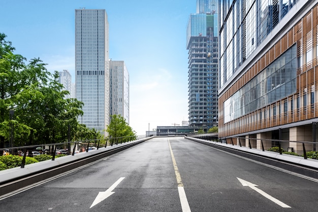 Highways and modern urban buildings in Chengdu, China