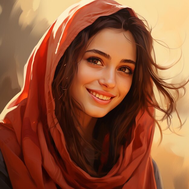 Hijab girl smiling background