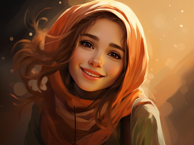 Hijab girl smiling background