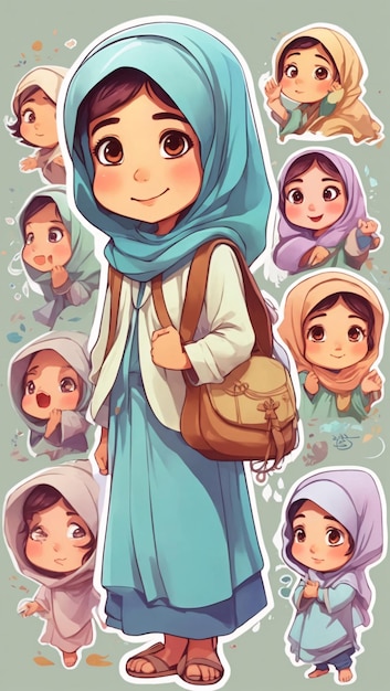 Стикер девушки в хиджабе