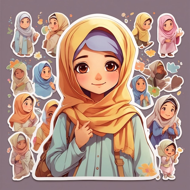 Anime Hijab Stickers for Sale