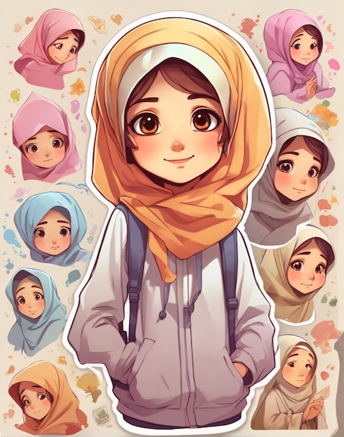 Photo hijab girl sticker