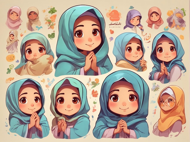 Anime Hijab Stickers for Sale