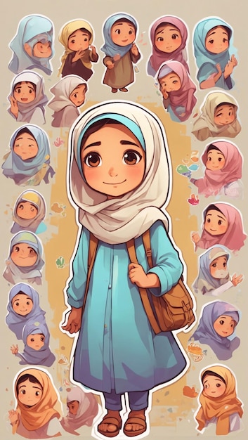 Photo hijab girl sticker