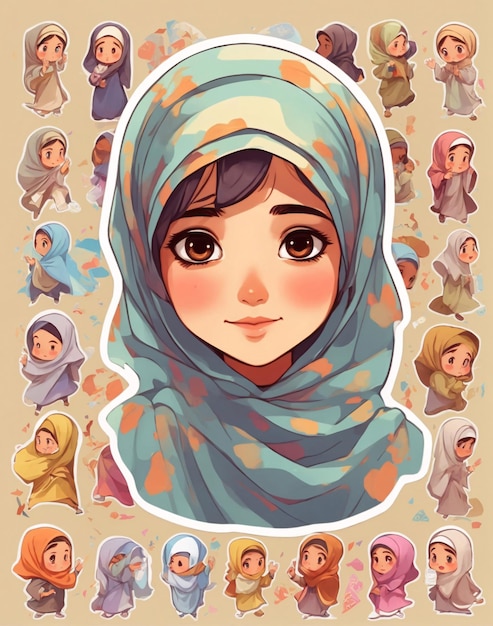 Hijab meisje sticker