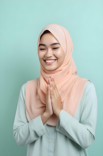 Hijab woman in prayer pose