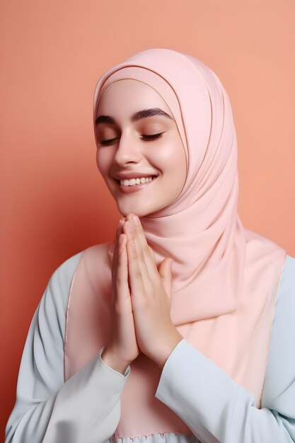 Hijab woman in prayer pose