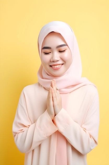 Hijab woman in prayer pose