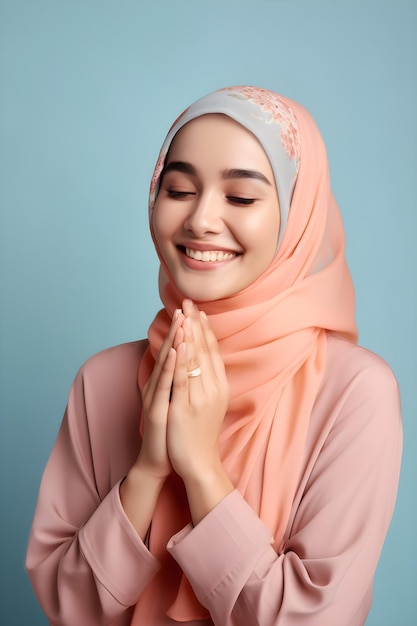 Hijab woman in prayer pose