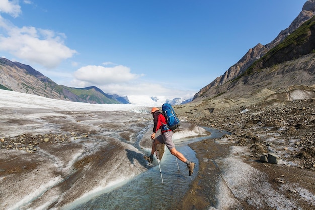 Hike in  Alaska at summertime