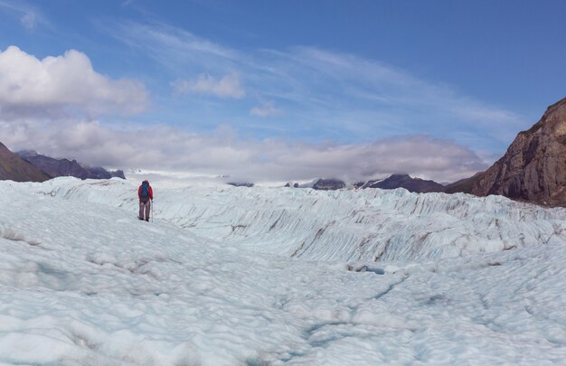 Hike in  Alaska at summertime