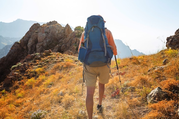 Hike in Chimgan mountains, Uzbekistan.