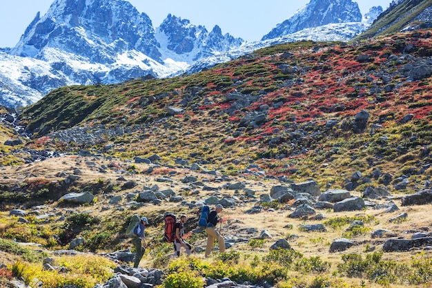 トルコ東部のカッカー山脈でのハイキング、秋のシーズン。