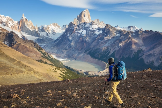 Hike in the Patagonian mountains, Argentina