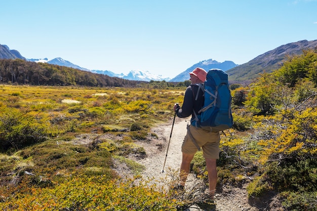 Hike in the Patagonian mountains, Argentina