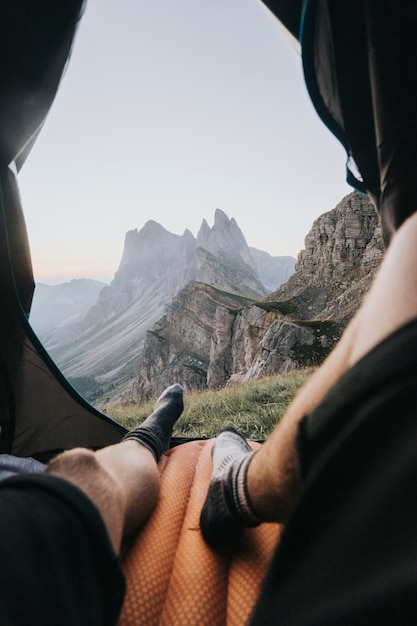 Hike to Seceda alps in Italy