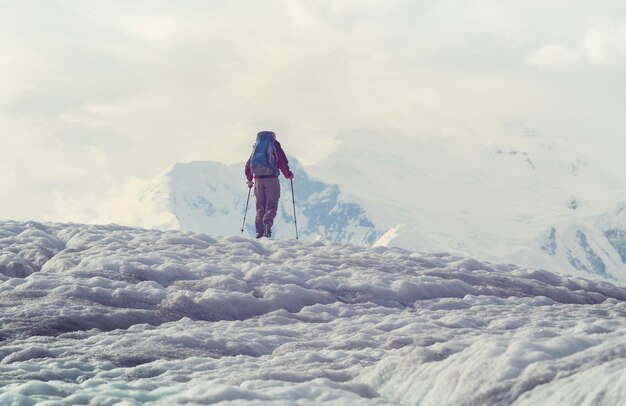 Hike in Wrangell-St. Elias National Park, Alaska.