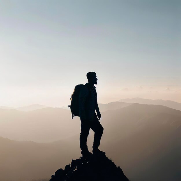 Hiker on top of mountain