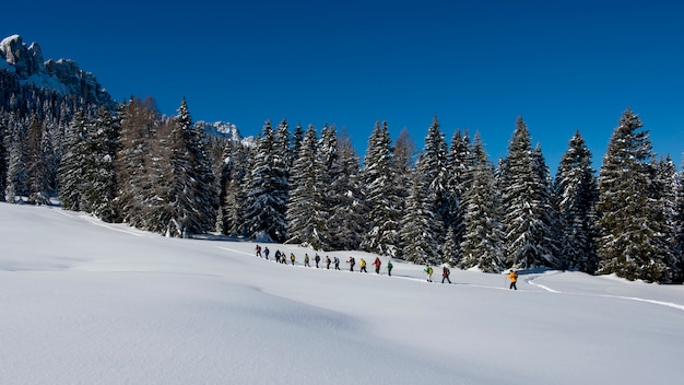 Hikers in the Dolomites