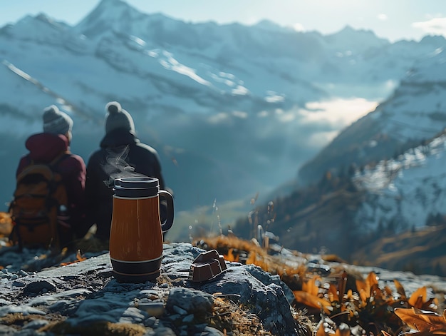 スイスの山道で休むハイカーたちとスイスの隣人の休日活動の背景