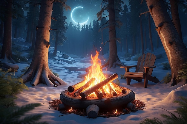 Photo hikers sitting near campfire hiking camping concept people spend time at night summer camp in forest friends company