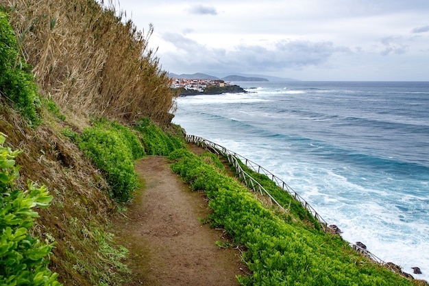 Hiking along the shore of the ocean