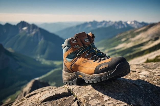 Hiking Boots on Mountain Trail