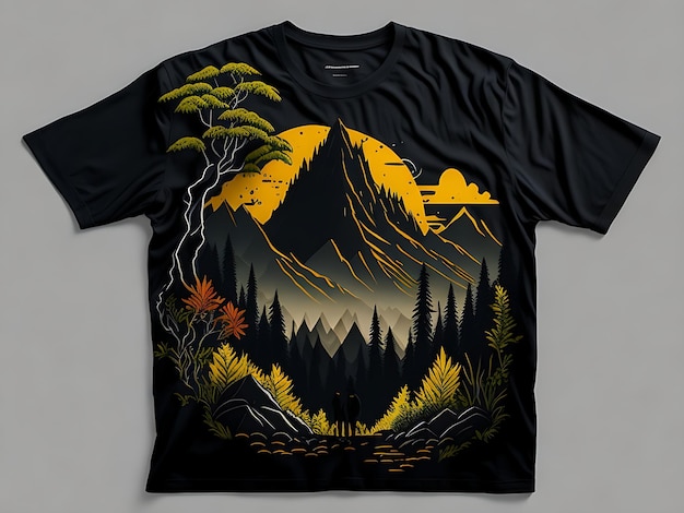 예술적 인 하이킹 다채로운 글자 엠블럼 티셔츠
