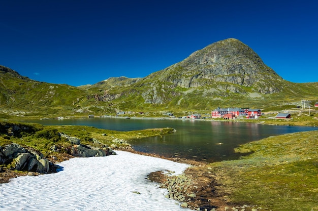 Hiking in jotunheimen national park in norway synshorn mountain