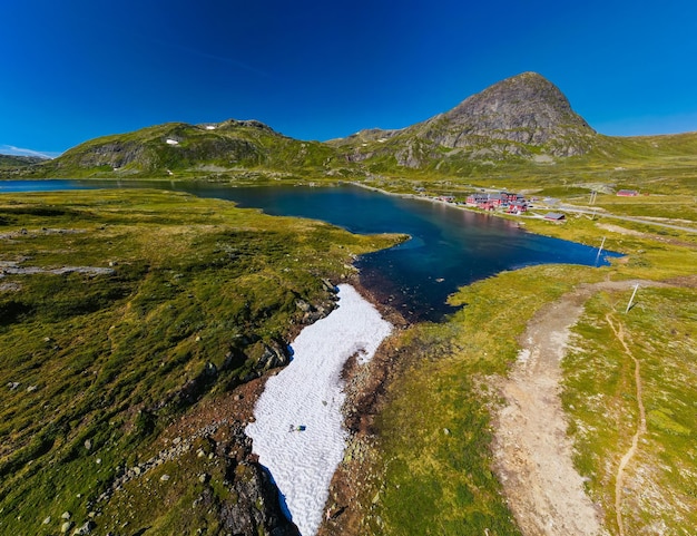 Hiking in Jotunheimen National Park in Norway Synshorn Mountain