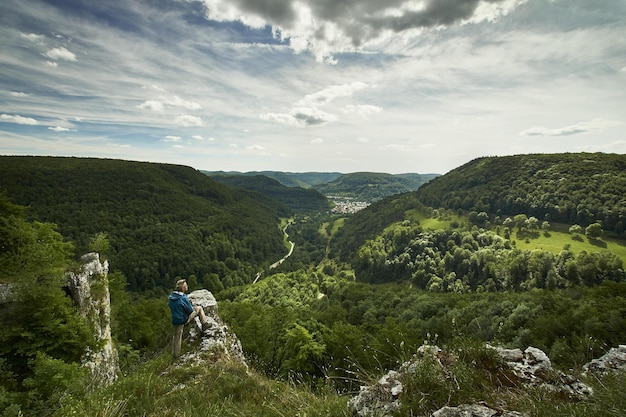 hiking in the mountains