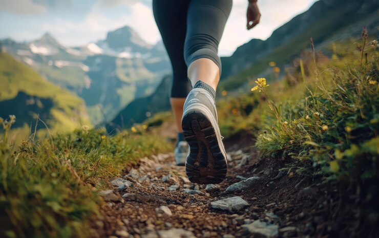 Photo hiking through scenic mountain trails