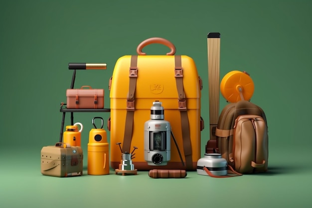 a hiking tools illustration