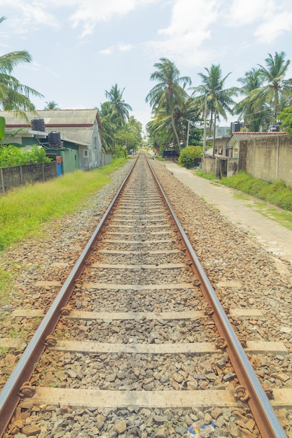 Hikkaduwa, Sri Lanka. Spoorweg.