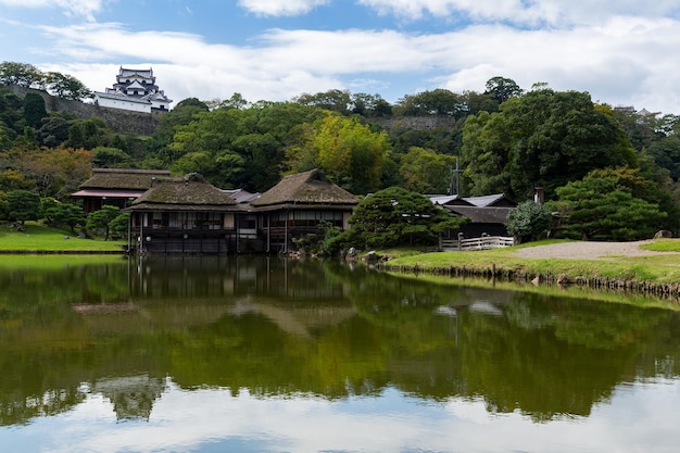 Foto castello e giardino di hikone