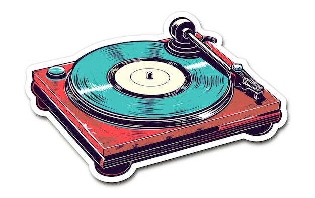 Hilarious Plastic Sticker for Record Players isolated on transparent Background