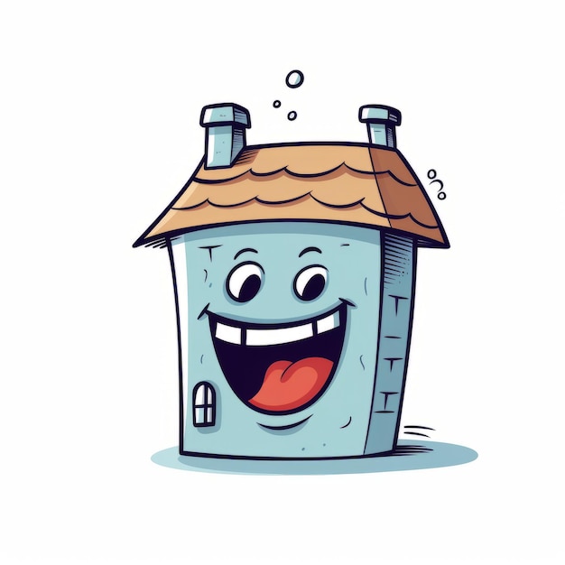 Hilarische minimalistische vader grappen Een lachend huis in cartoon clip art stijl
