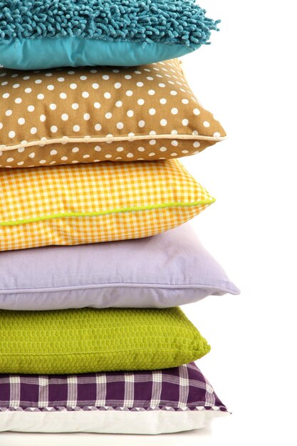 Hill colorful pillows isolated on white